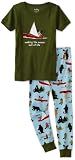 Hatley Boys 2-7 Polo Applique Making The Moose Out Of Life Pajama Set