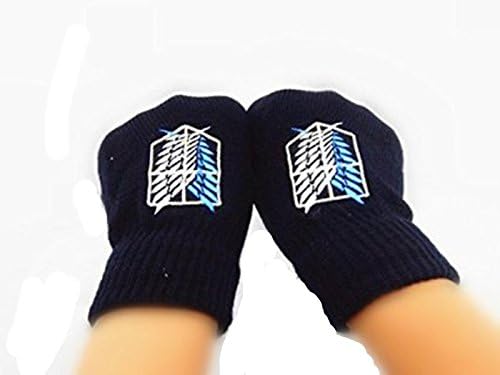 Aluckyday Lovely Cartoon Cosplay Shingeki No Kyojin Logo Gloves, Birthday Gift 004