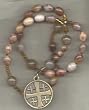 Anglican Rosary of Mexican Agate, Jerusalem Cross