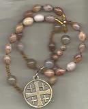 Anglican Rosary of Mexican Agate, Jerusalem Cross