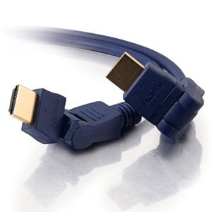 Cables to Go Velocity 40570 High-Speed HDMI Cable with Rotating Connectors (6.5 Feet/2.0 Meters, Blue)