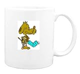 Mug with broken, injured, dog, leg