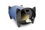 SkratchKabin Cat Bed & Cat Scratcher in Blueberry
