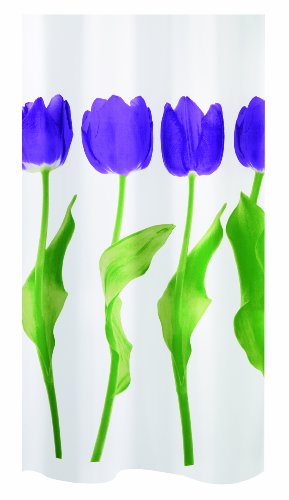 Spirella 1014424 Tulipa Duschvorhang 180 x 200 cm violet