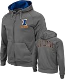 Illinois Fighting Illini Charcoal Bootleg Full-Zip Fleece Hooded Sweatshirt