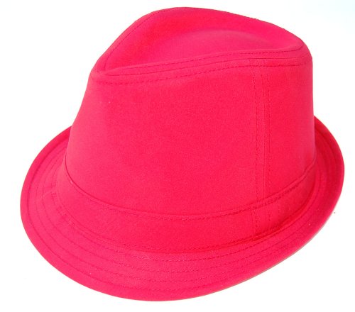 DCI Classic Basic Polyester Fedora Hat- Red