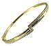 9ct Yellow Gold Ladies 10 Point Diamond Zigzag Hinged Bangle