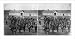Historic Print (L): [Group of Apache posed in front of military installation]