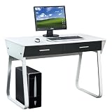 Details zu "HJH Office/Buerostuhl24 673600 Schreibtisch Mira wei&szlig; Hochglanz - Front schwarz"