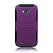 Eagle Cell ZTE Savvy Hybrid TPU Mesh Case - Retail Packaging - Black/Purple