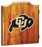 NCAA - Oak Finish Dart Board Cabinet School: Colorado