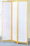 Coaster 3 panel Natural Pleated Fabric Room Divider Screen