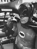 Batman Adam West and Robin Burt Ward in Bat Mobile, on Set During Shooting of Scene Premium Photographic Poster Print