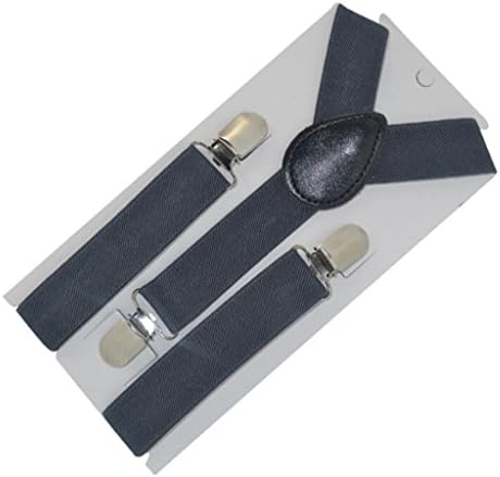 Kids and Baby Elastic Adjustable 1 inch Suspenders 02 Gray F