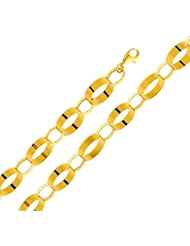 14K Yellow Gold Fancy Bracelet with Lobster Claw Clasp - 7.5" Inches