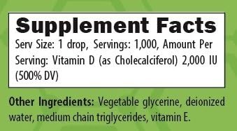 Preferred Supplements- Vitamin D3 Liquid- Non-GMO- as compared to Pure Encapsulations, Thorne, Integrative Therapeutics, Xymogen