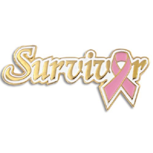 Breast Cancer Survivor Pink Awareness Ribbon Lapel Pin
