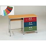 American Furniture Alliance Locker 3 Drawer Desk, Multicolor