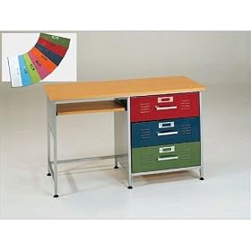 American Furniture Alliance Locker 3 Drawer Desk, Multicolor