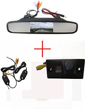 Wireless CCD HD Auto Vehicle Car Back up Rear View Reverse Parking Camera Apply to Vw Tiguan Touareg Santana Passat Polo Sedan Golf V Variant Skoda Fabia &amp; Porsche Cayenne ,With 4.3 Inch Color LCD TFT Rearview Monitor