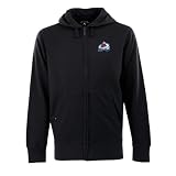 Antigua Men's NHL Colorado Avalanche Signature Hood Long Sleeve Full-Zip Fleece, Black, Large