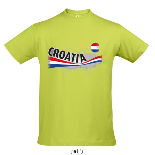 Fanshirt Herren CROATIA, Kroatien Ländershirt EM / WM Trikot S-XXL , Apple green , L