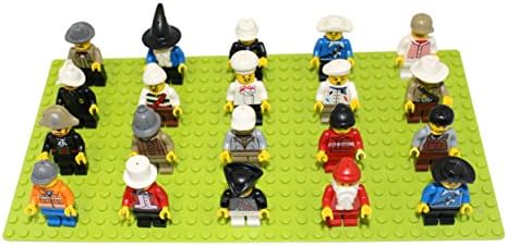 Future Creator Minifigures (Pack of 20, Color May Vary) With an Apple Green Baseplate 10" x 5"