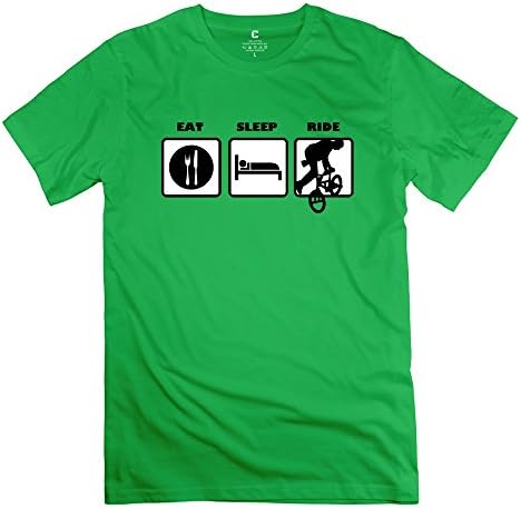 TIANYI Create Men's Eat Sleep Ride Bmx Bike Cross T Shirt SizeS ColorForestGreen