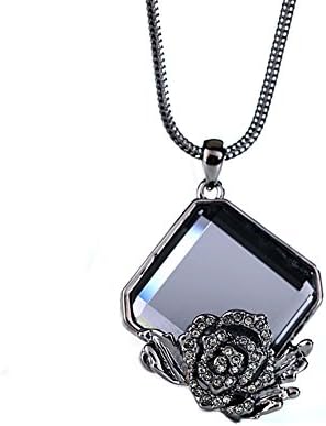 HONEYKISS Womens Dreamy Europe Crystal Pendant Retro Sweater Chain(C1)
