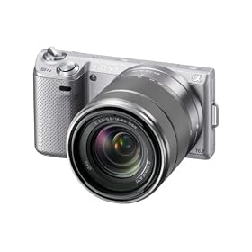 Sony NEX5NKS Compact System Camera Zoom Kit - Silver (16.1 MP, SEL 1855mm Lens)