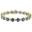14K Yellow Gold Sapphire and Diamond Bracelet