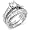 Sterling Silver Cubic Zirconia CZ Wedding Engagement Ring Set Sz 5