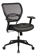 Office Star Space Professional Air Grid Back Managers Chair with Leather Seat and 2-to-1 Synchro Tilt Control