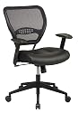 Office Star Space Professional Air Grid Back Managers Chair with Leather Seat and 2-to-1 Synchro Tilt Control
