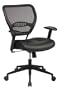 Office Star Space Professional Air Grid Back Managers Chair with Leather Seat and 2-to-1 Synchro Tilt Control