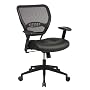 Office Star Space Professional Air Grid Back Managers Chair with Leather Seat and 2-to-1 Synchro Tilt Control