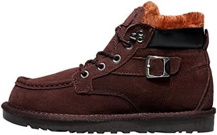 MILANAO Christmas Men Warm Thick Fluff Fasion Buckle Lace Up Clearance Snow Boots(Lover shoes)(7D(M)US,chocolate)