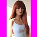 NEU Sexy Perücke wig ca.70 cm rot pc41a-(farbton350)