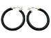 Onyx Skinny Hoop Earrings, 14K Gold