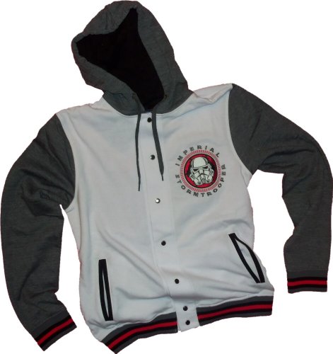  Imperial Galactic -- Stormtrooper -- Star Wars Hoodie Snap-Fleece Letterman Jacket