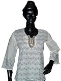 New Age Cotton Tops White colored Embroidered Kurtis Tunics Size S free Shipp