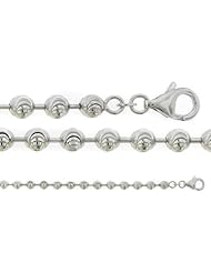 Sterling Silver Moon Cut Link Chain Necklace 1.8MM 16"
