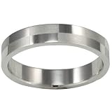 Stainless Steel Matte and Polish Checker Design 3.9mm Band Ring - Women