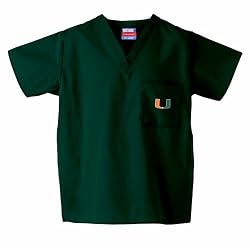 Miami Hurricanes NCAA Classic Scrub 1 Pocket Top (Green)