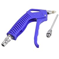 Amico 1/2' Connector Trigger Air Blow Gun Duster Blue w Long Spare Nozzle