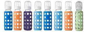 Lifefactory Glass Baby Bottles 8 Pack (9 oz. in Boy Colors)