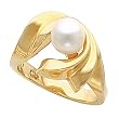 14K Yellow Gold Akoya Cultured Pearl Ring - 6.50mm