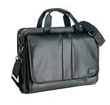 Icon ICON80TR-BLK Leather Notebook Messenger Bag - Black