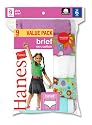 Hanes Girls Brief Assortment 9 Pack - P913AS