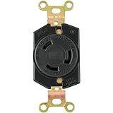 Cooper Wiring Devices L630R 30-Amp 250-Volt Hart-Lock Industrial Grade Receptacle with Safety Grip Black and White